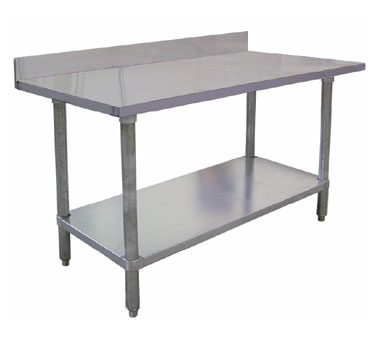 Omcan 23803 48" Open Base Work Table with Open With Undershelf, 4" Backsplash / 18 Gauge Top