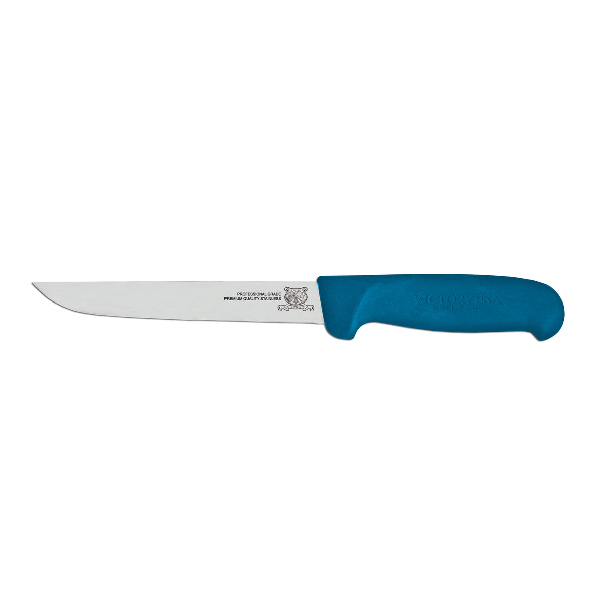 Omcan 23866 Boning Knife, 6" Blade, Stainless Steel, Blue Plastic Handle, Stamped