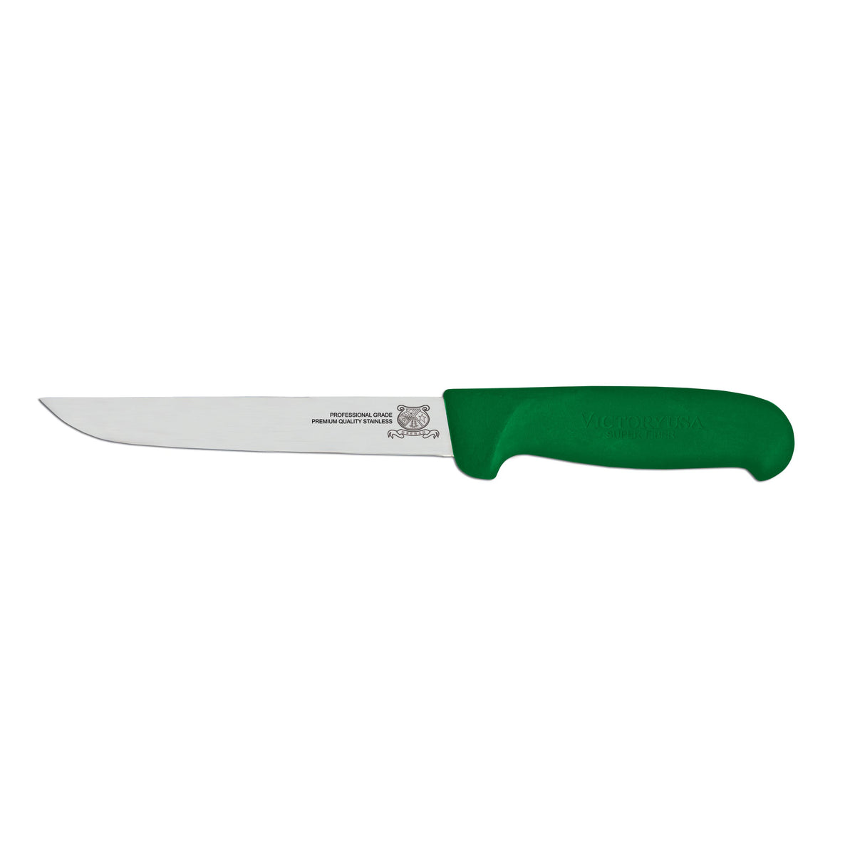 Omcan 23867 Boning Knife - 6" Straight Stainless Steel Blade, Stamped, Green Plastic Handle