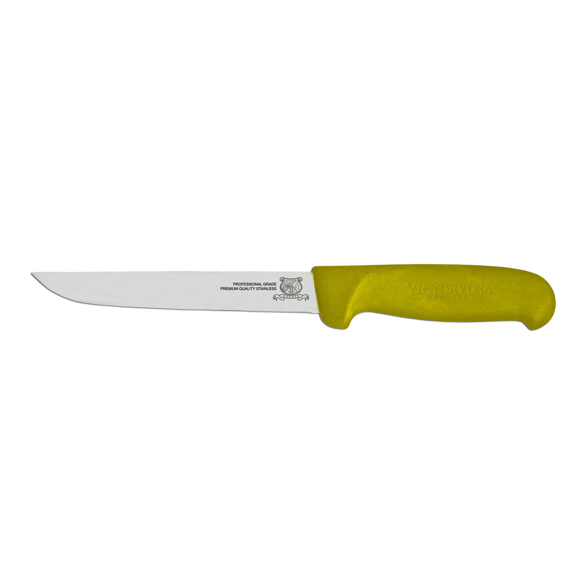 Omcan 23869 Boning Knife - 6" Straight Stamped Blade, Stainless Steel, Yellow Plastic Handle