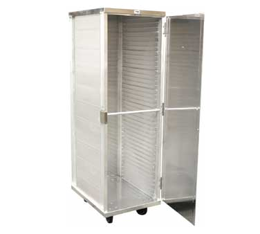 Omcan 24223 Enclosed Sheet Pan Rack, 18x26 Pan, 66.25" Height, 36 Pair Capacity, 5" Casters | aluminum