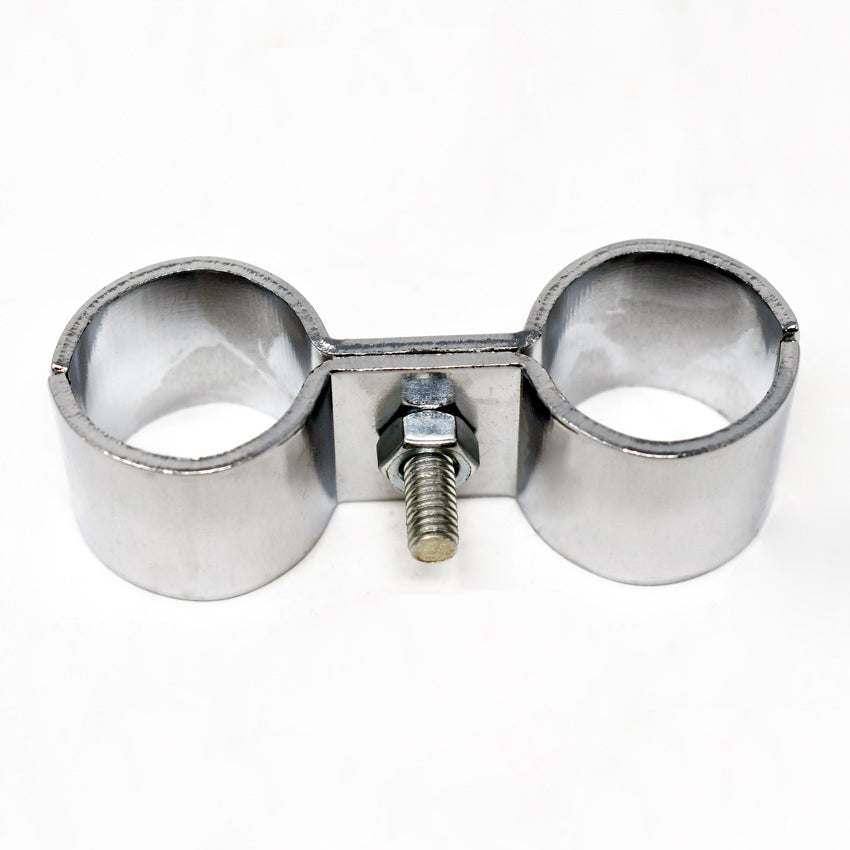 Omcan 24827 Post Clamp, Chrome Finish, Steel, Heavy-Duty Wire Shelving Accessory for Commercial Kitchens | 0" Wide