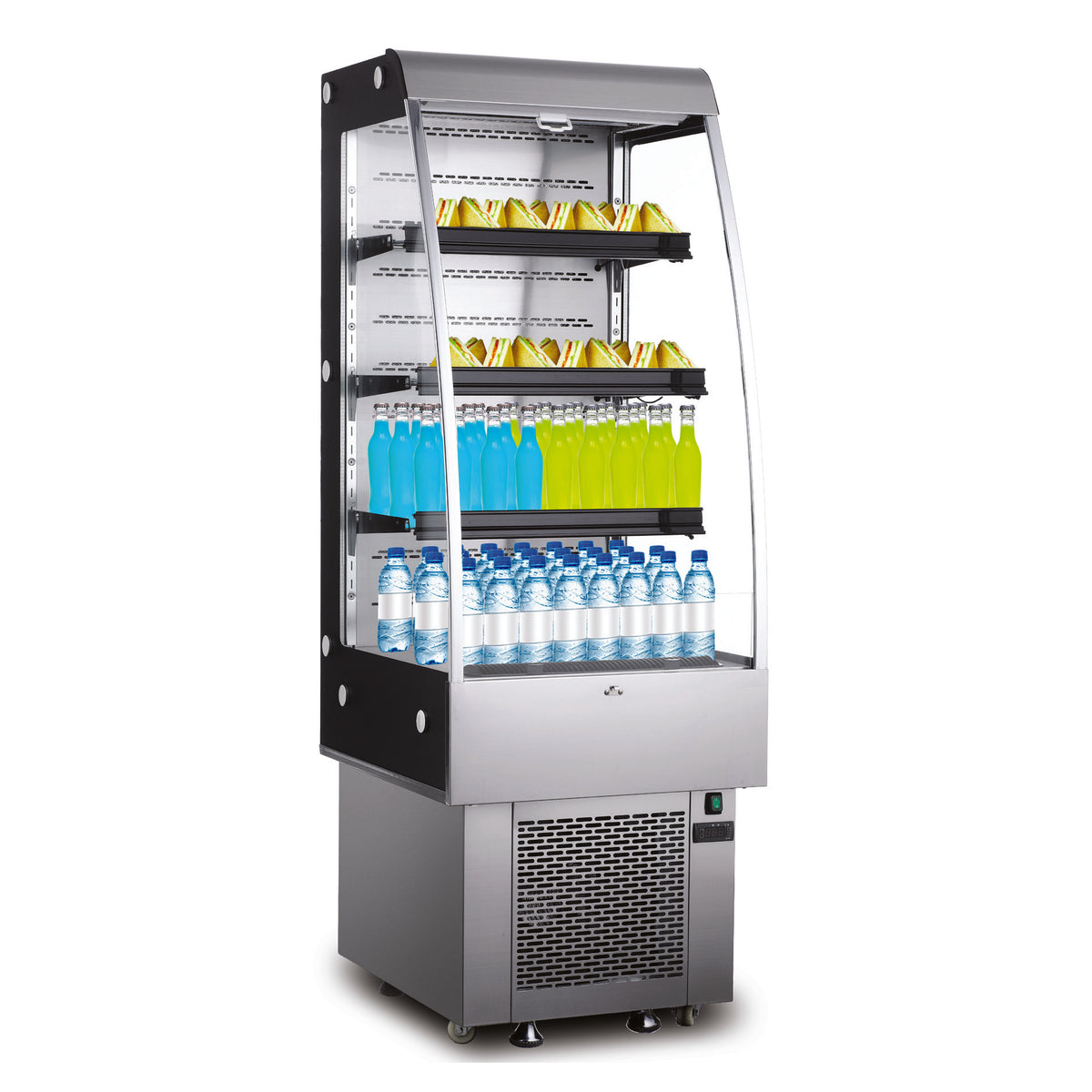 Omcan 25825 24" Vertical Open Air Merhandiser, Self-Contained, 3 Shelves, 8.9 cu ft.