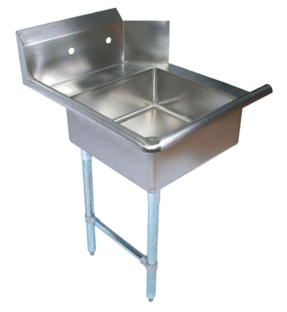 Omcan 28480 26" Stainless Steel Soiled Dishtable with Sink - 10" Splash Height / Left-to-Right