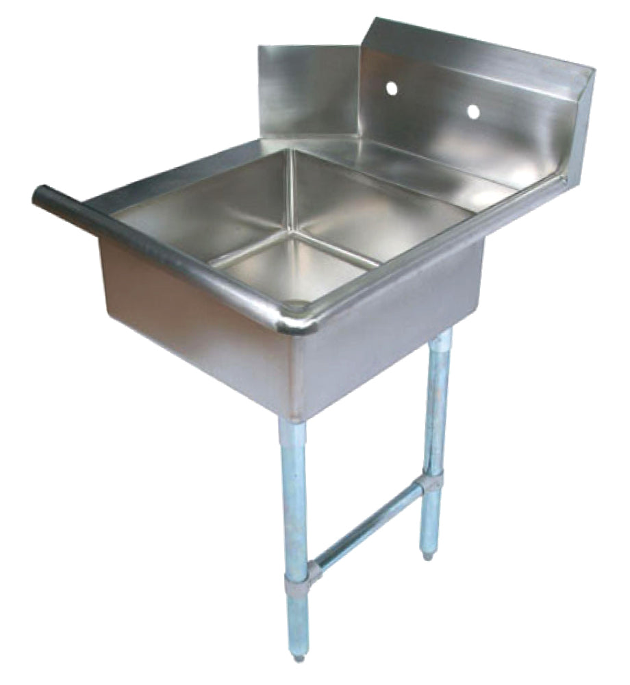 Omcan 28481 26" Stainless Steel Soiled Dishtable with Sink, 10" Splash Height / Right-to-Left