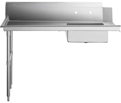 Omcan 28486 60" S.Steel Soiled Dishtable with Sink, 10" Splash Height / Left-to-Right