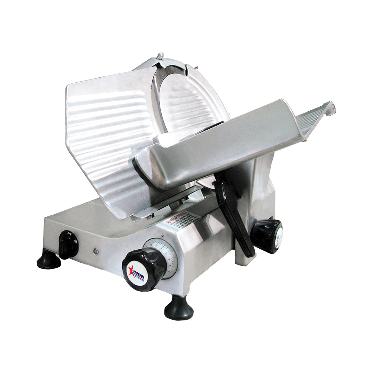 Omcan 31344 Elite Meat Slicer, 12" Carbon Steel Blade, Belt Drive, Anodized Aluminum Body, 1/3 HP, 120V, Gravity Feed