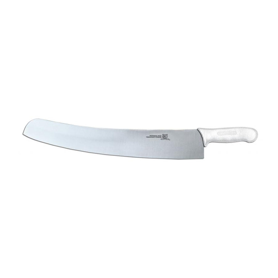 Omcan 31355 Pizza Rocker Knife, 18" White Plastic Handle, Stainless Blade, Rocking Pizza Cutter