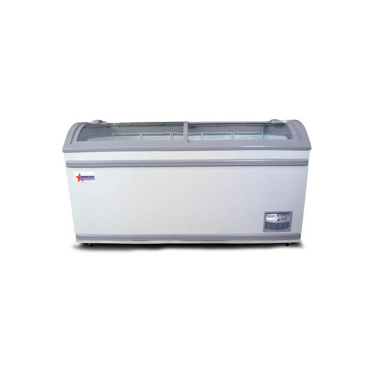 Omcan 31457 58" Curved Lid Ice Cream Display Freezer, 17.7 cu. ft.