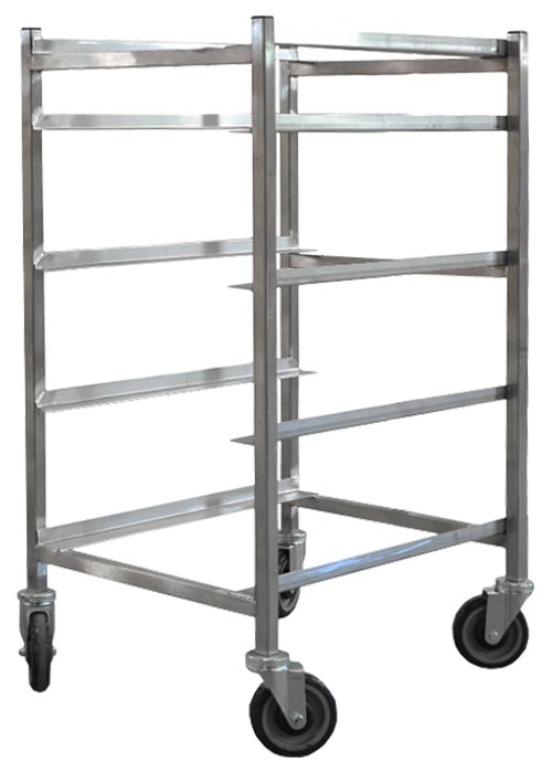 Omcan 31755 Stainless Steel Mobile Full Size Universal Pan Rack w/ (5) 18" x 26" Pan Capacity
