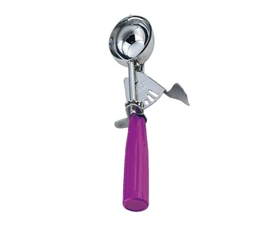 Omcan 34848 Ice Cream Scoop, 3/4 oz Thumb-Press, Stainless Steel with Orchid Purple Handle | .3 - .9 oz