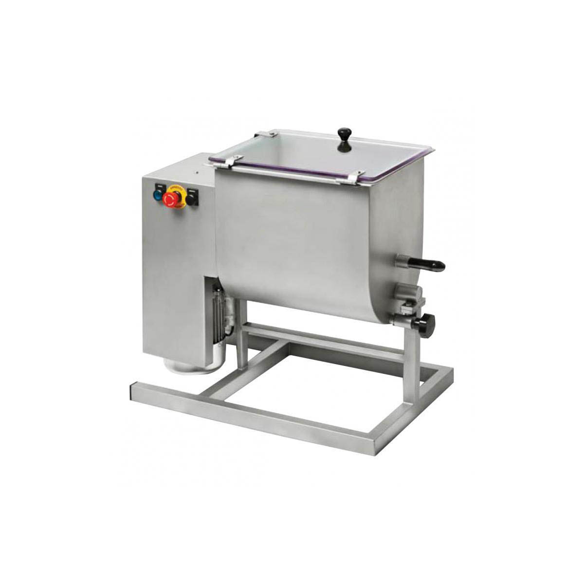 Omcan 37459 Electric Meat Mixer, 66 lb Capacity, Stainless Steel, Tilting Tank, 1 HP, 750 W, 110V, Reverse Rotation | 28.35" Wide