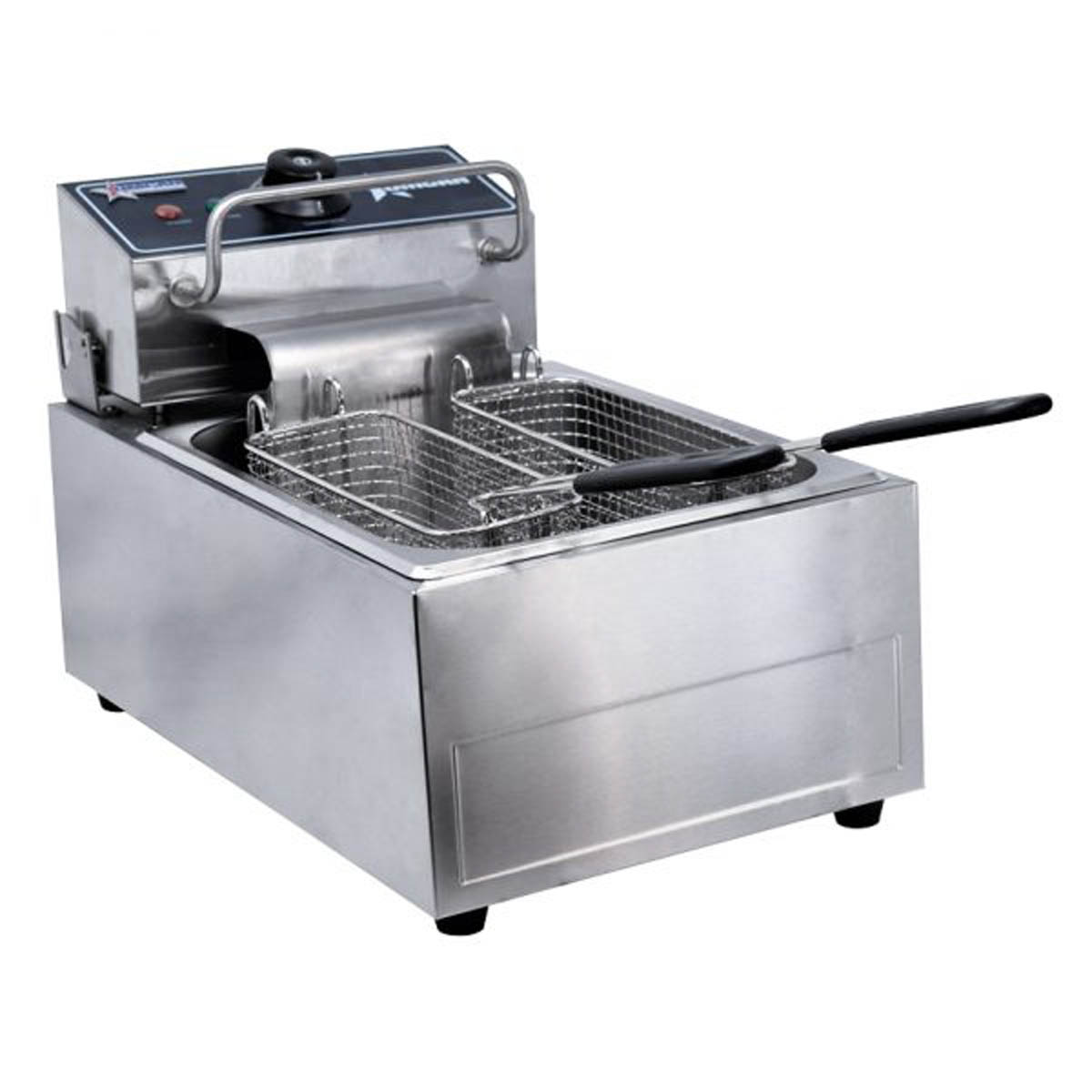Omcan 39371 Full Pot Countertop Electric Fryer w/ 13.23 lbs Capacity, 2 Baskets, 220V/60/1 | 11.25" Wide