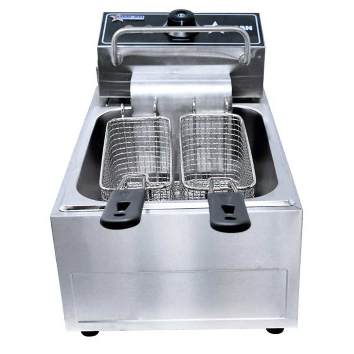 Omcan 39371 Full Pot Countertop Electric Fryer w/ 13.23 lbs Capacity, 2 Baskets, 220V/60/1 | 11.25" Wide