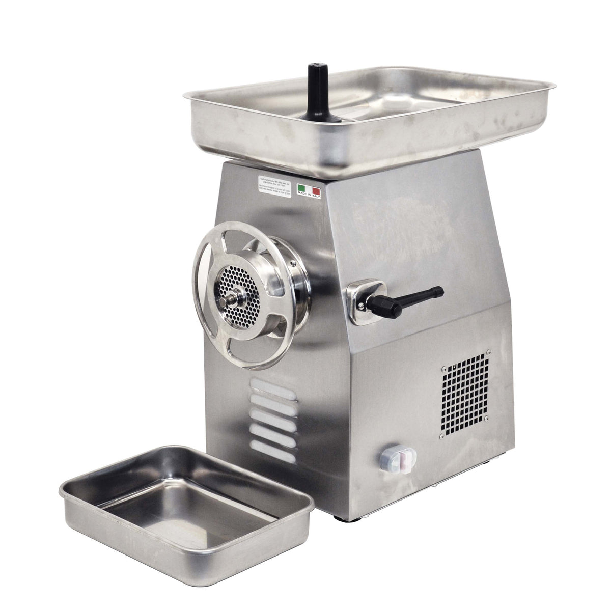 Omcan 39714 Countertop Electric Meat Grinder, 3 HP Motor, #32 Hub, 220V/60Hz, 16.6A, 1320 lbs/hr, Made in Italy | 11.8" Wide
