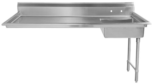 Omcan 40192 62" Undercounter Soiled Dishtable - 8" Splash, 20"x20" Sink / Left to Right