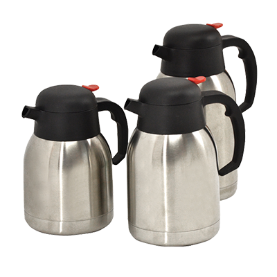 Omcan 40563 Thermal Carafe Beverage Server, 1.2 L (33.8-50 oz) Double-Wall Stainless Steel | 33.8 - 50.0 oz (1.0 - 1.49 liters)