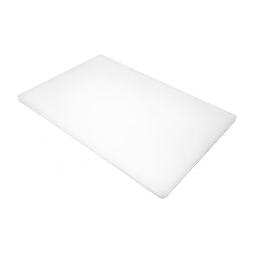 Omcan 41196 Plastic Cutting Board, 12" x 18" x 1/2" White, Dishwasher Safe, USDA FDA NSF