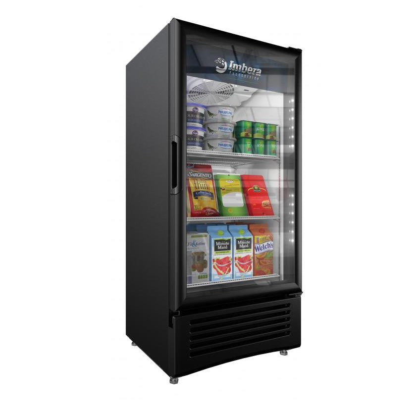 Omcan 41216 24" 1-Section Merchandiser Refrigerator w/ Glass Door, in Black, 8.9 cu. ft.