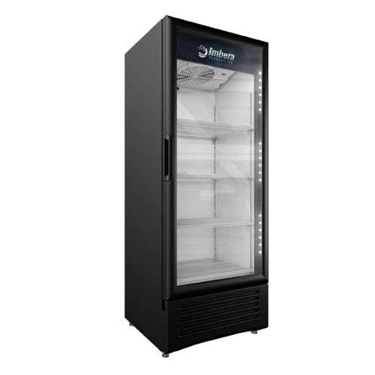 Omcan 41217 24" 1-Section Merchandiser Refrigerator w/ Glass Door, in Black, 11.5 cu. ft.