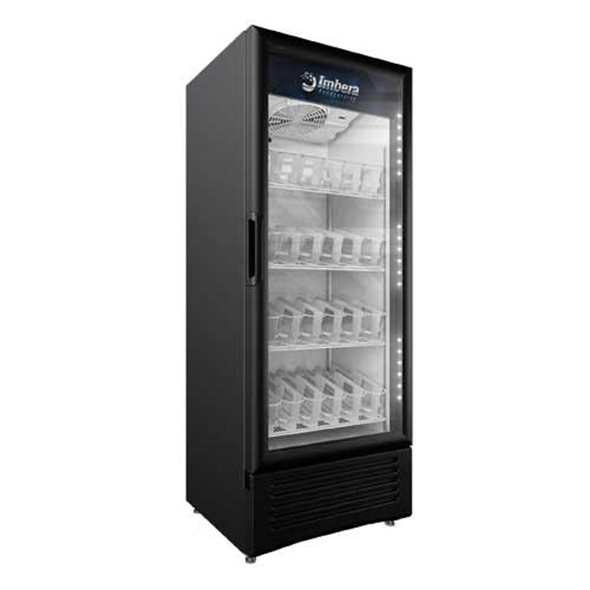 Omcan 41217 24" 1-Section Merchandiser Refrigerator w/ Glass Door, in Black, 11.5 cu. ft.