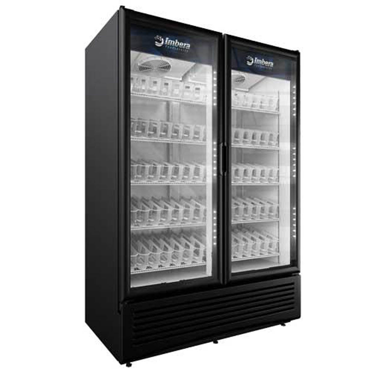 Omcan 41218 54" 2-Section Merchandiser Refrigerator w/ Glass Door, 41 cu. ft.