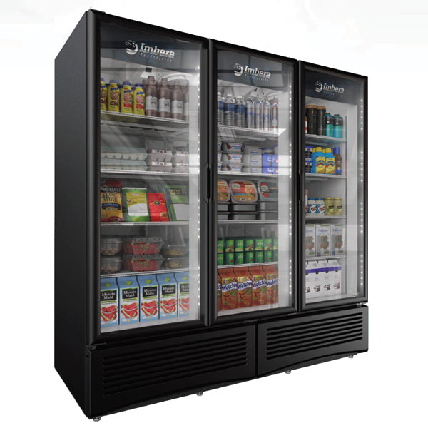 Omcan 41220 78" 3-Section Merchandiser Refrigerator w/ Glass Door, 71 cu. ft.