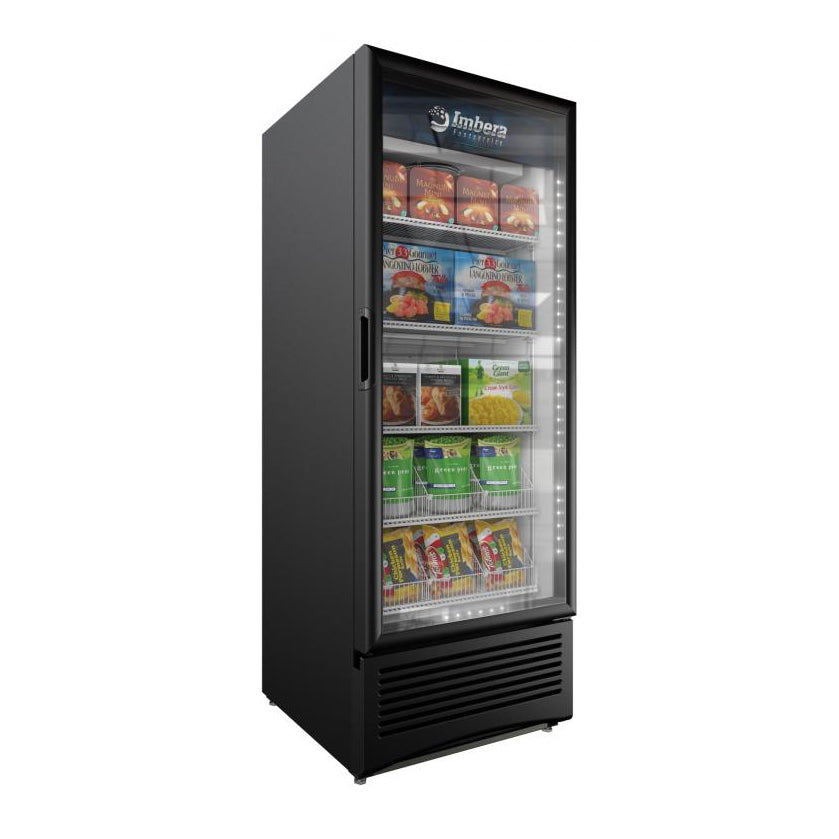 Omcan 41221 30" 1 Glass Door Freezer Merchandiser in Black, 23 cu. ft.