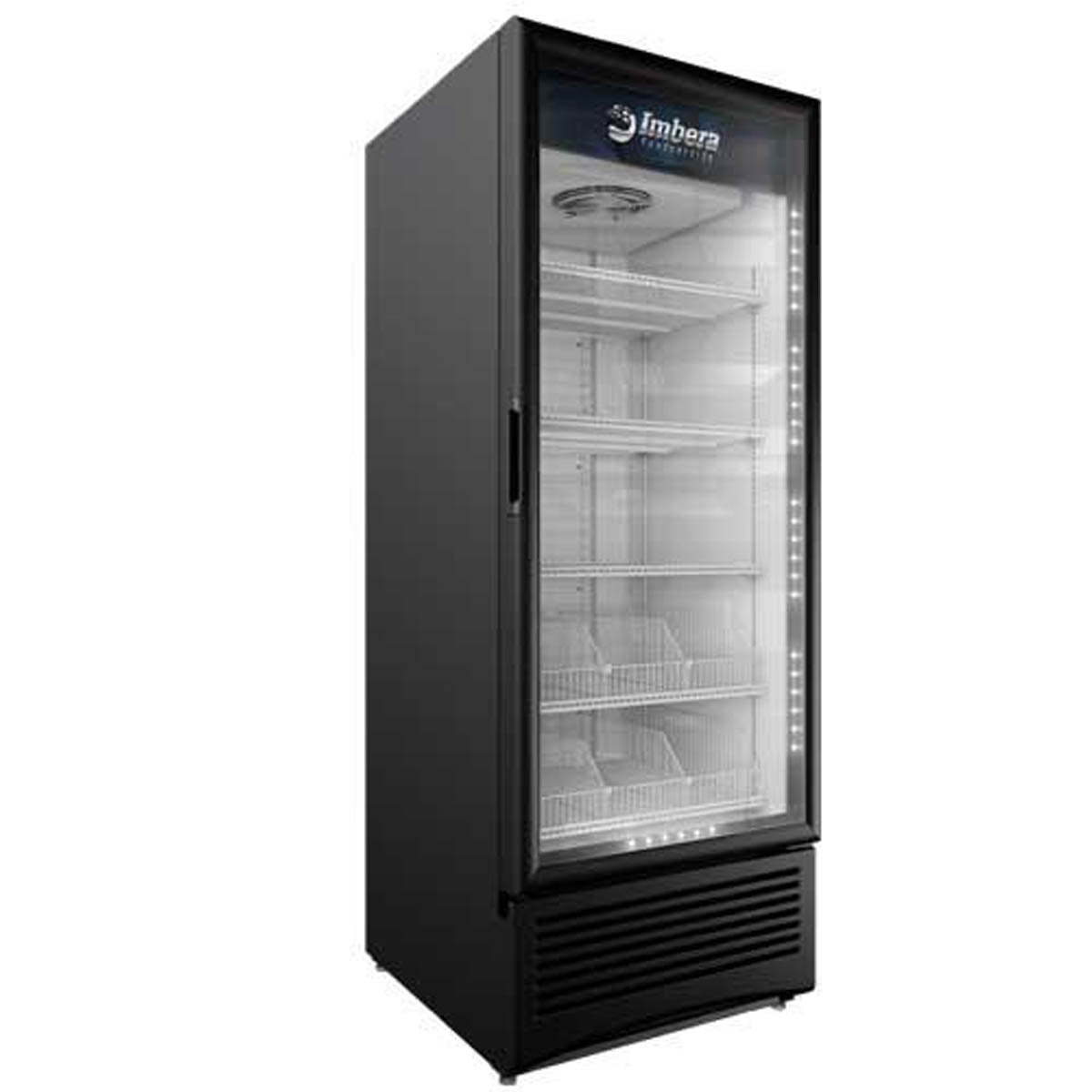 Omcan 41221 30" 1 Glass Door Freezer Merchandiser in Black, 23 cu. ft.