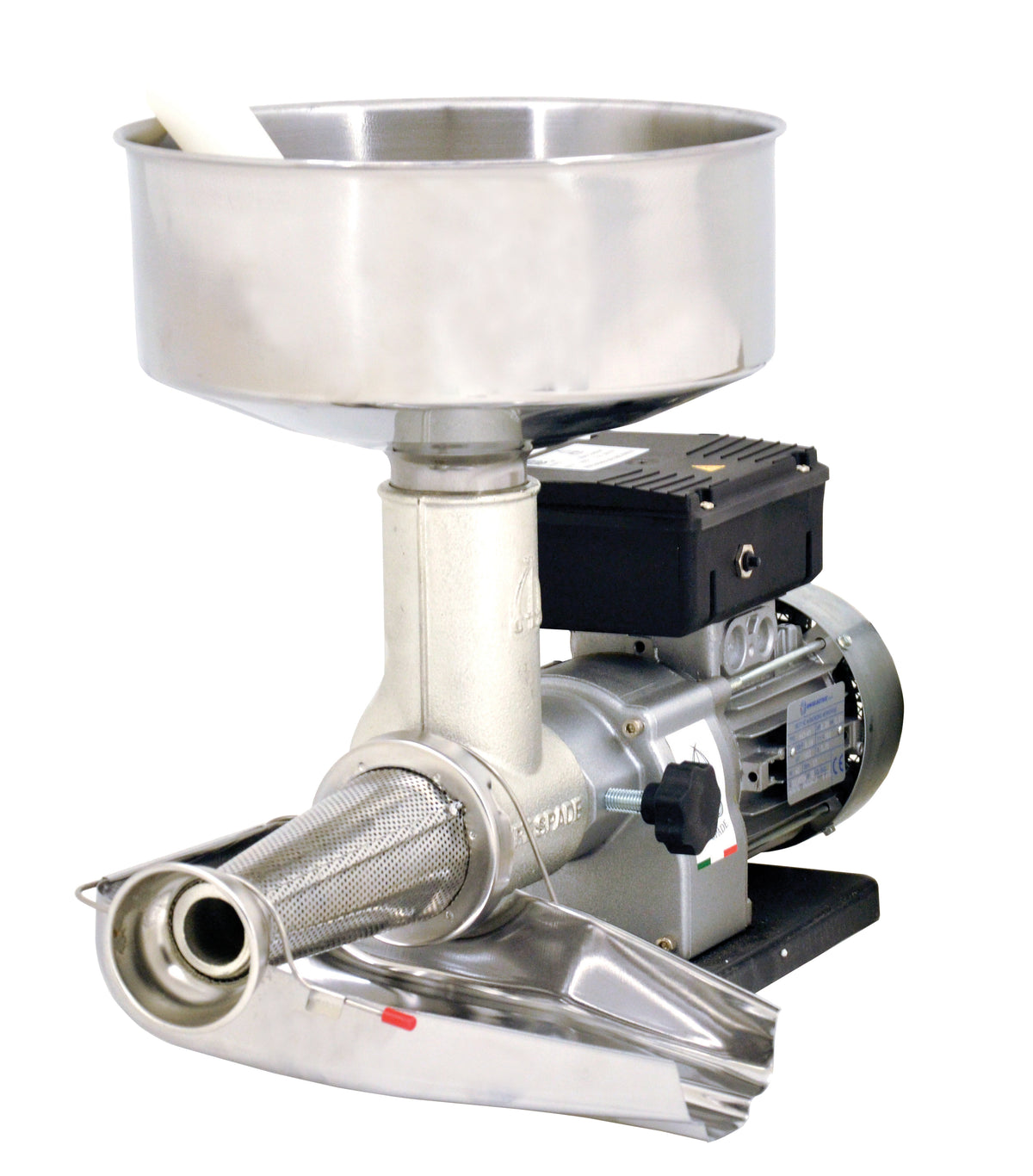 Omcan 41418 TS-IT-0150 Electric Tomato Squeezer, 0.4 HP, 120V 60Hz, NEMA 5-15P, Made in Italy | 10.75" Wide