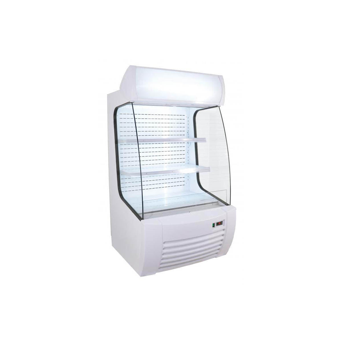 Omcan 41465 37" Open Air Refrigerated Display Case in White, 2 Shelves, 12.71 cu.ft.