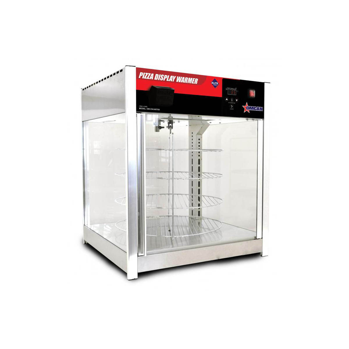 Omcan 41468 (DW-CN-0457-SS) 24" Pizza Display Warmer, Self-Service - 110 V, 1500 W