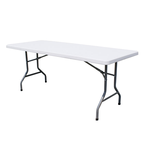 Omcan 41596 Folding Table, 72"W x 30"D, Molded Plastic Top, Durable Lightweight Design