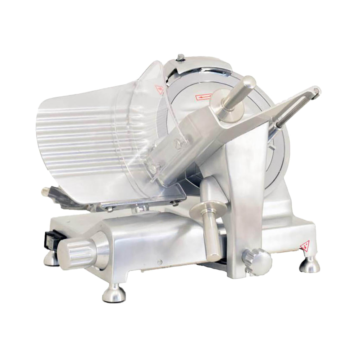 Omcan 41711 Manual Meat Slicer, 10" Belt-Drive Knife, 1/5 HP 110V 60Hz Motor, NEMA 5-15P Cord, CE Certified