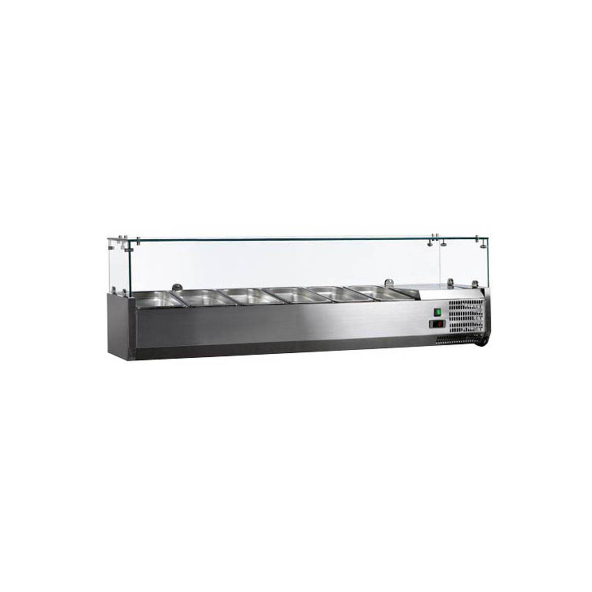 Omcan 41937 59" (Rs-Cn-0006-P) Refrigerated Topping Rail, 6 Pan Capacity