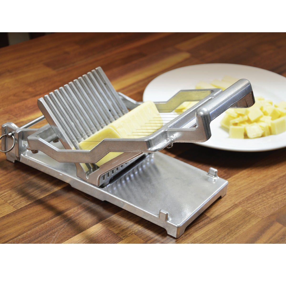 Omcan 43033 Cheese Cutter - 13-1/2" H Open, 6" Aluminum, 3/4" & 3/8" Bowls, NSF