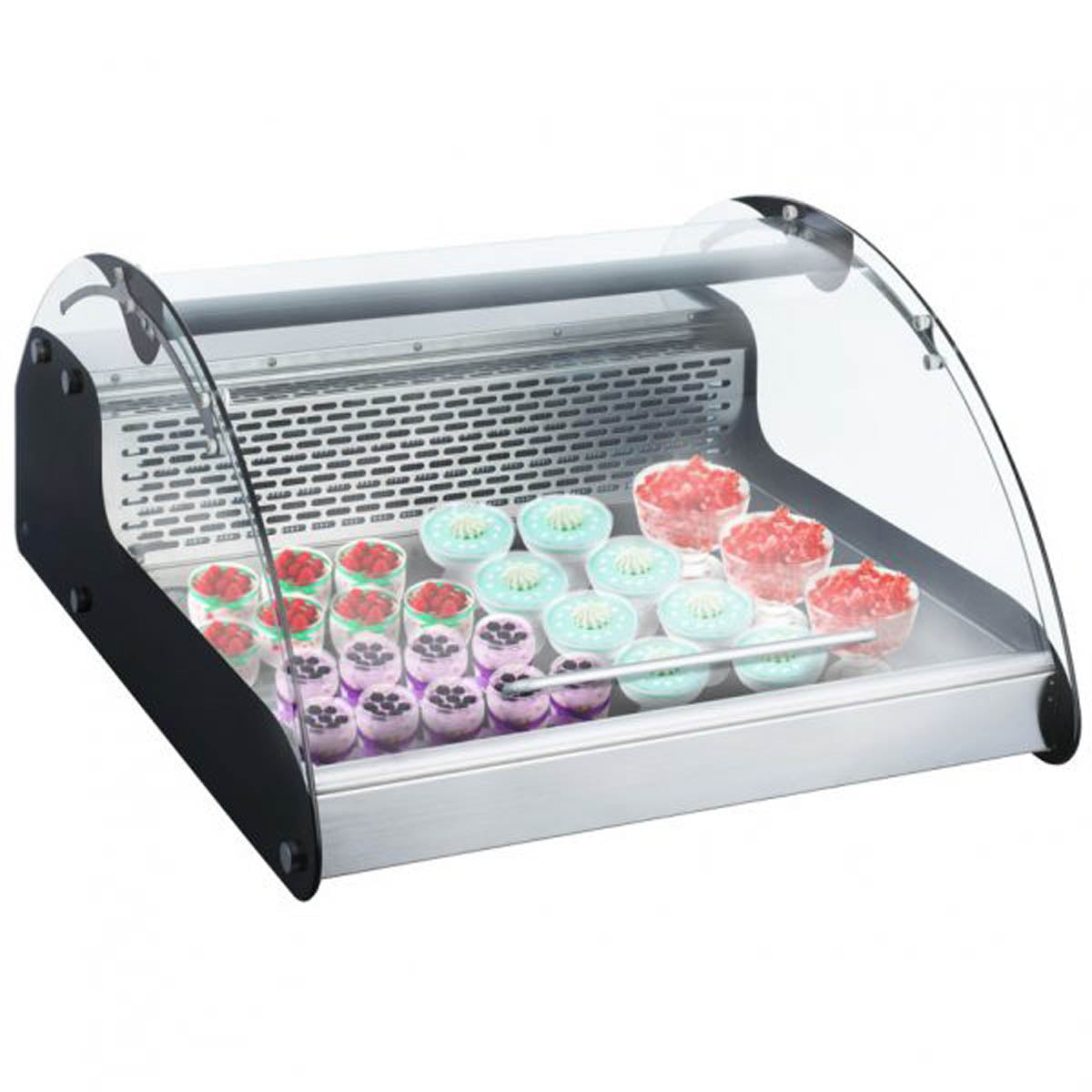 Omcan 43074 27" Countertop Curved Refrigerated Seafood Display Case