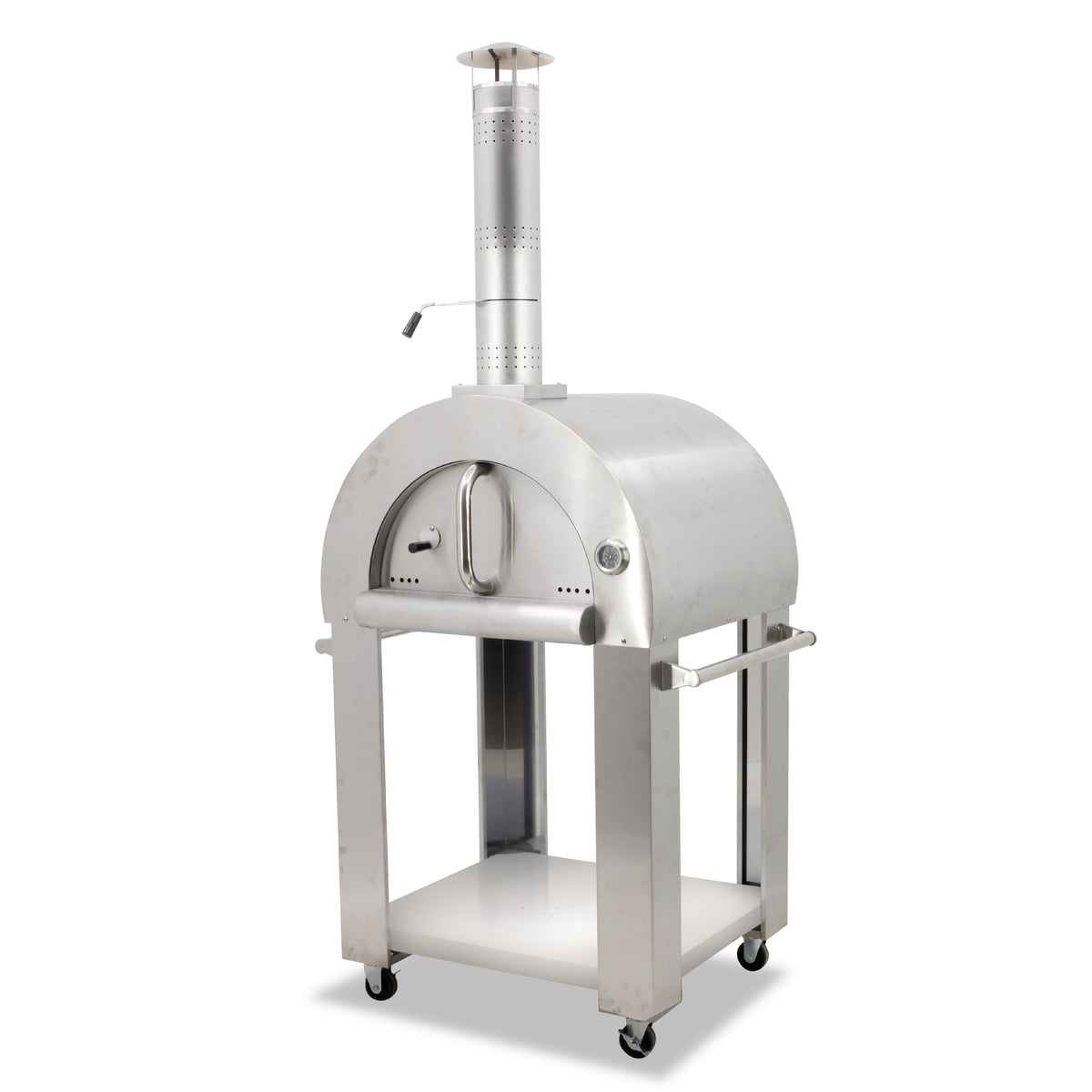 Omcan 43113 Wood / Coal / Gas Fired Pizza Oven w/ Brick Deck, Removable Door | 32.3" Wide