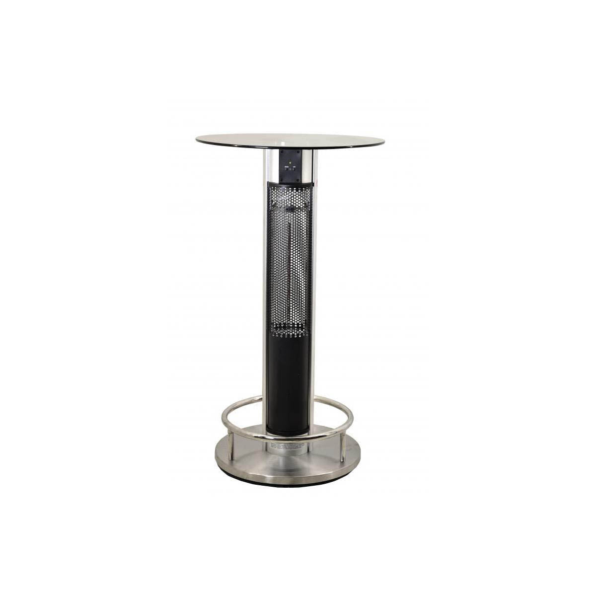 Omcan 43123 Heated Patio Table, 23.5in Glass Top, Electric, Anodized Aluminum Frame, IP55