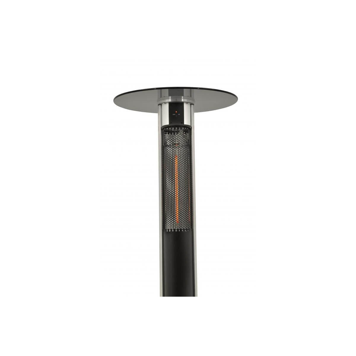 Omcan 43123 Heated Patio Table, 23.5in Glass Top, Electric, Anodized Aluminum Frame, IP55