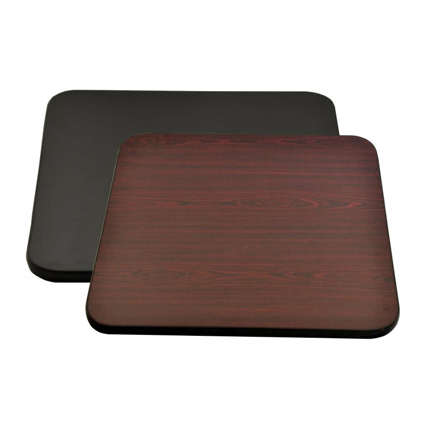 Omcan 43175 Square 36"x36" Mahogany/Black Laminate Table Top, 1" Thick, Reversible, Restaurant Table Top