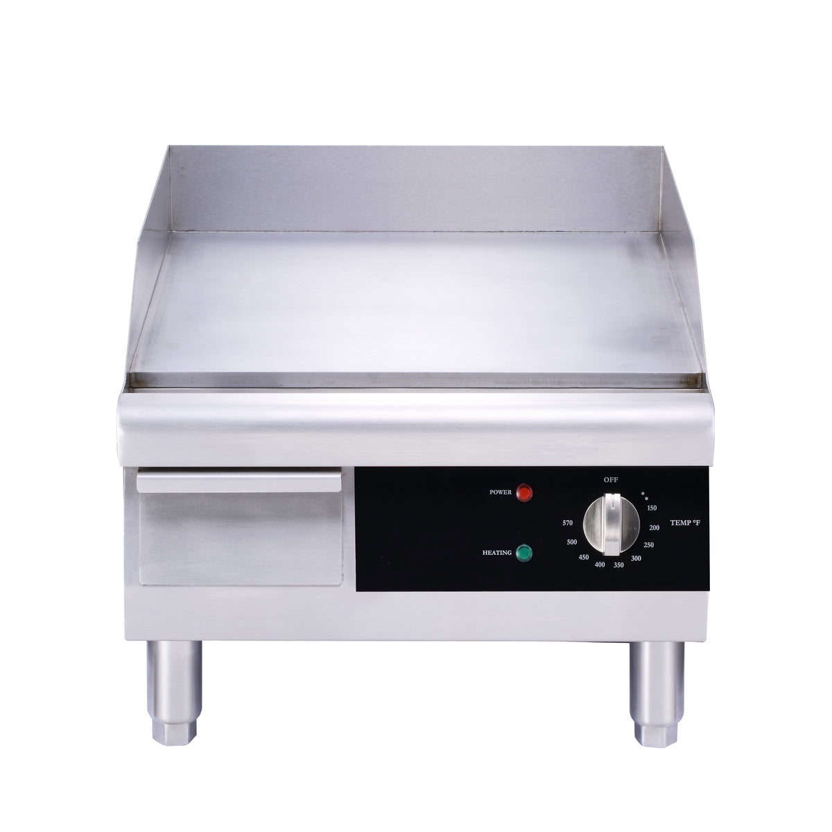 Omcan 43212 16" Countertop Electric Griddle with 15.5" x 16" Surface, Thermostatic Controls, 120v/1ph