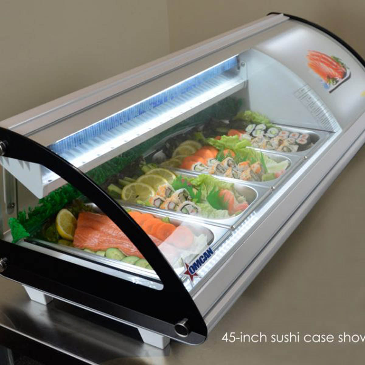Omcan 43224 51" Countertop Refrigerated Sushi Display Case, White