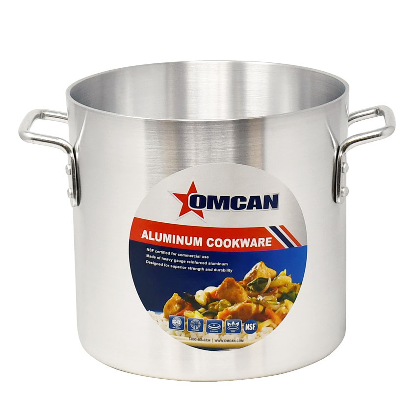 Omcan 43367 Stock Pot - 12 Qt, 9.8" Diameter x 9.5" Deep, Aluminum, Dual Handles, NSF
