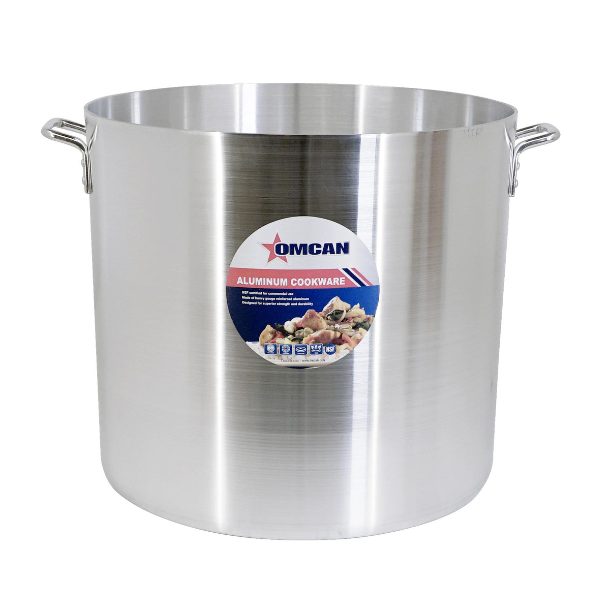 Omcan 43375 Stock Pot - 100 Qt, 20" Dia x 17.7" Deep, Aluminum, Dual Handles, NSF