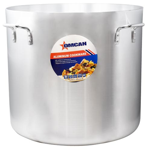 Omcan 43377 Stock Pot - 140-Qt Aluminum Construction, for High-Volume Cooking