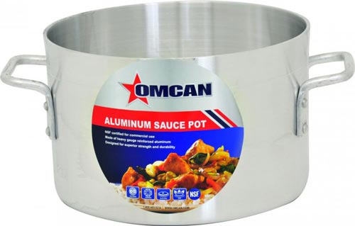 Omcan 43431 Sauce Pot - 40-Qt Aluminum, Riveted Handles, No Lid, 36-60 qt | 36 - 60 qt
