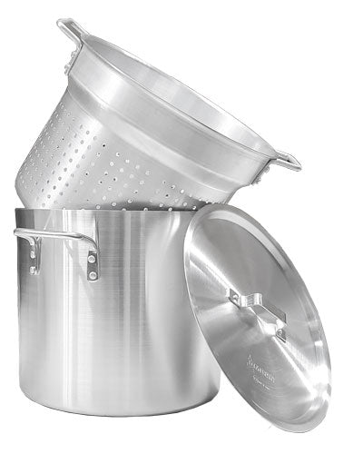 Omcan 43441 Double Boiler Pot, 20-Qt with Perforated Inner Pot, Aluminum | 18 - 20 quart