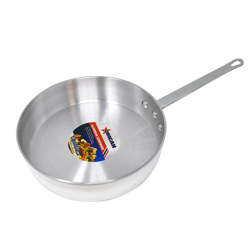 Omcan 43442 Saute Pan, 3-Qt 10" Diameter x 2.6" Deep Aluminum, Riveted Handle, NSF