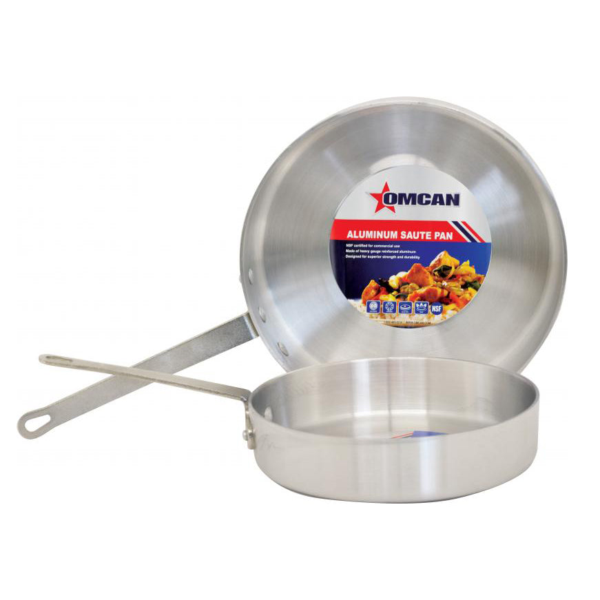 Omcan 43444 Saute Pan, 7.55-Qt 14" X 3" Aluminum, Riveted Handle, NSF